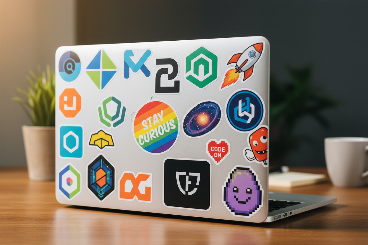 New stickers on a lap top